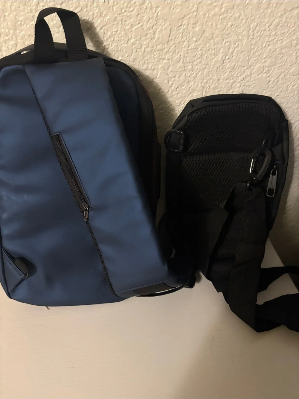 Navy and Black Cartoon Print Backpack Duo